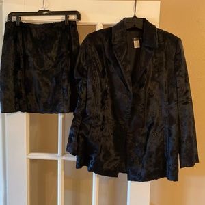 KORS, Retro, 90’s Faux Fur Jacket & Skirt, (10 - 8), Black
